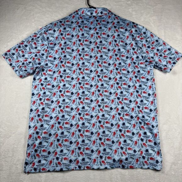 Barstool Sports Golf Polo Shirt Mens M‎ Blue Performance All Over Print - Picture 7 of 12